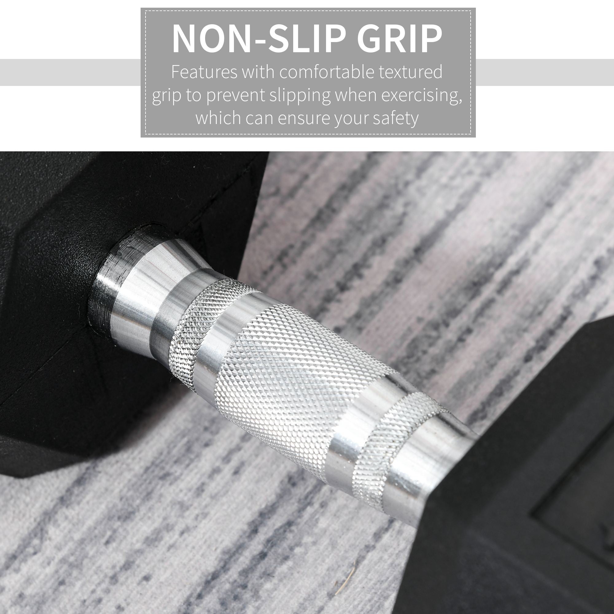 2x15kg Rubber Hex Dumbbell